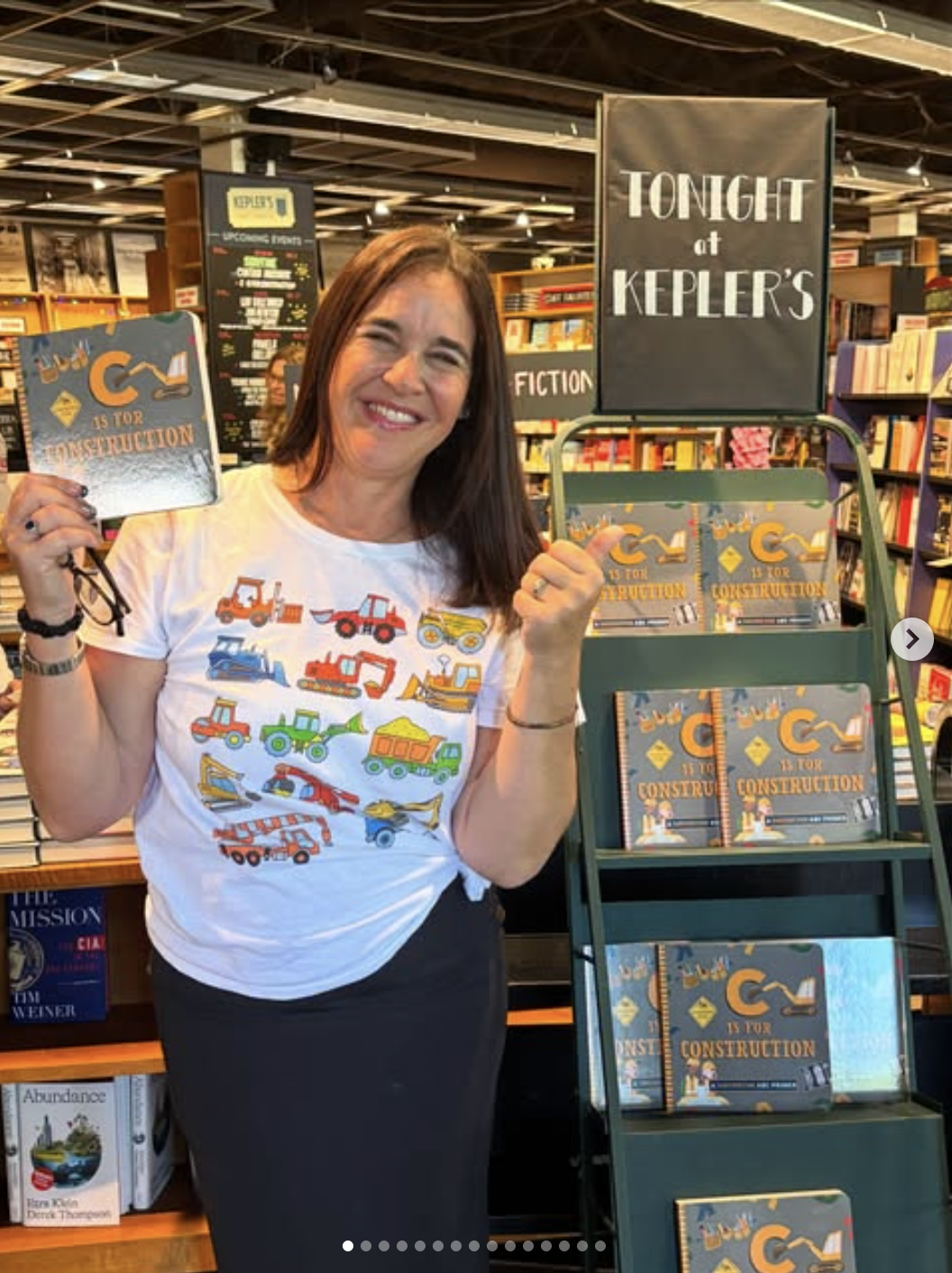 Familius Publishing's C Is for Construction on display in a book store.